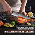 DRAGON RIOT Damascus Chef's Knife 7 inch, Japanese Kitchen Knife with VG10 Steel Core, Ultra Sharp Forged Professional Chef Knife With Full Tang Handle, Premium Gift Box