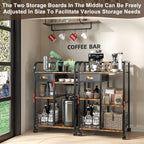 keomaisyto Microwave Cart with Storage, Kitchen Island Cart with Table Top & Drawer, 3 Tier Rolling Utility Cart with Adjustable 2 Storage Shelves, Coffee Bar Shelf for Kitchen/Dining/Living Room