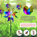 10 PCS Reflective Pinwheels for Yard and Garden Bird Devices Pre-Installed Sparkly Wind Spinner Deterrent to Scare Birds Away from Yard Patio Farm (Multicolor-1)