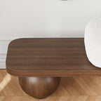 homary Entryway Bench, Modern Wooden Boucle Upholstered Bench with Abstract Metal Leg and Comfortable Lambswool Cushion for Entryway/Bedroom/Living Room - 47.2" W x 13.8" L x 16.5" H Walnut