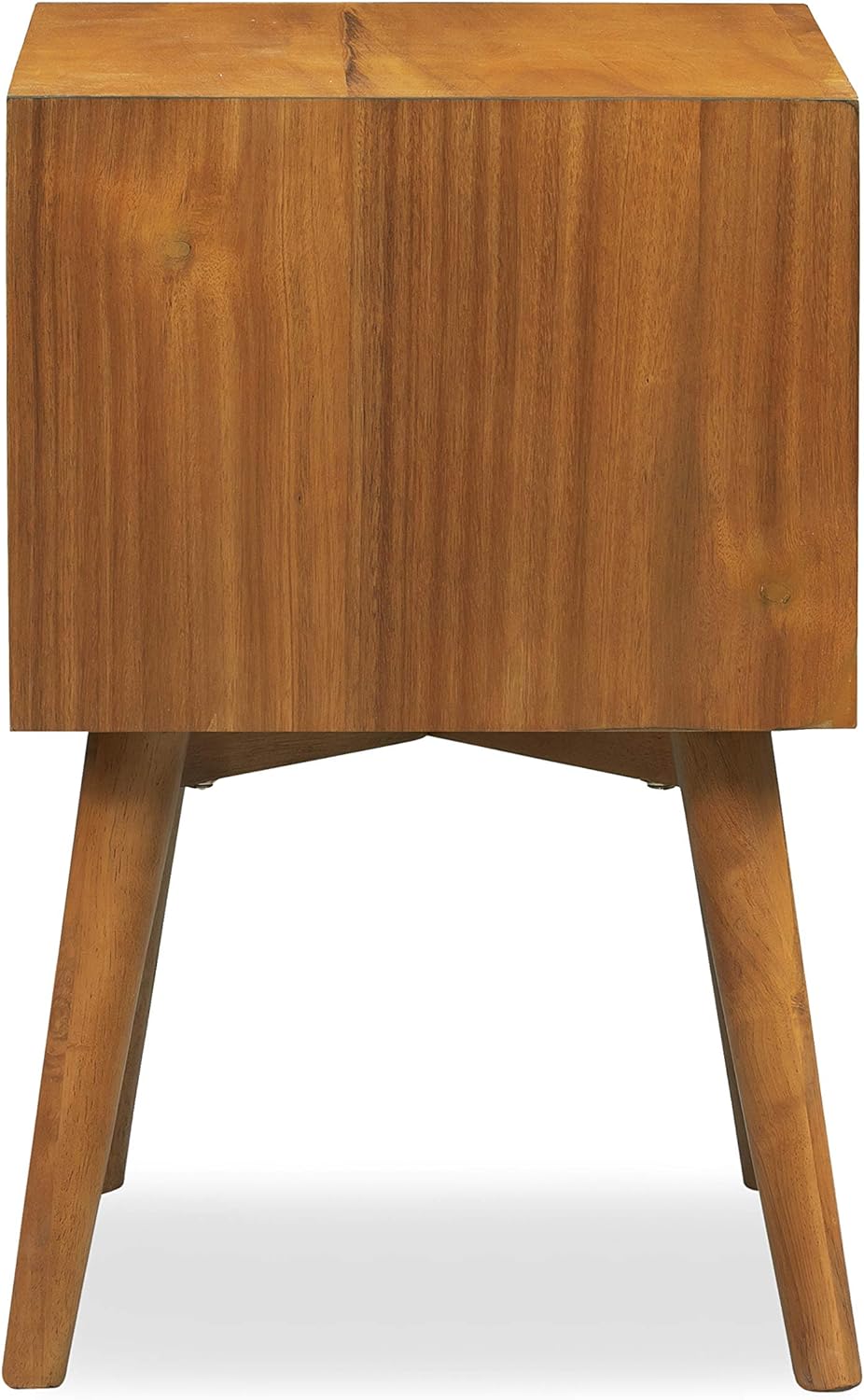 Poly & BARK Dorsey Nightstand - Mid-Century Modern Nightstand – Solid Wood Bedside Table with 2 Drawers, Acorn Walnut Finish, 23.5" Tall