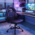 N-GEN Gaming Gaming Chair, Lumbar, PU Leather, Flip-Up Arms, Jet Black | Ergonomic High-Back Design, Adjustable Height with 360° Swivel Wheels, Comfortable Computer Desk Seating for Office and Home