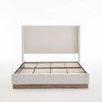 KEIKI King Size Upholstered Wingback Bed with 52.5" High Headboard,