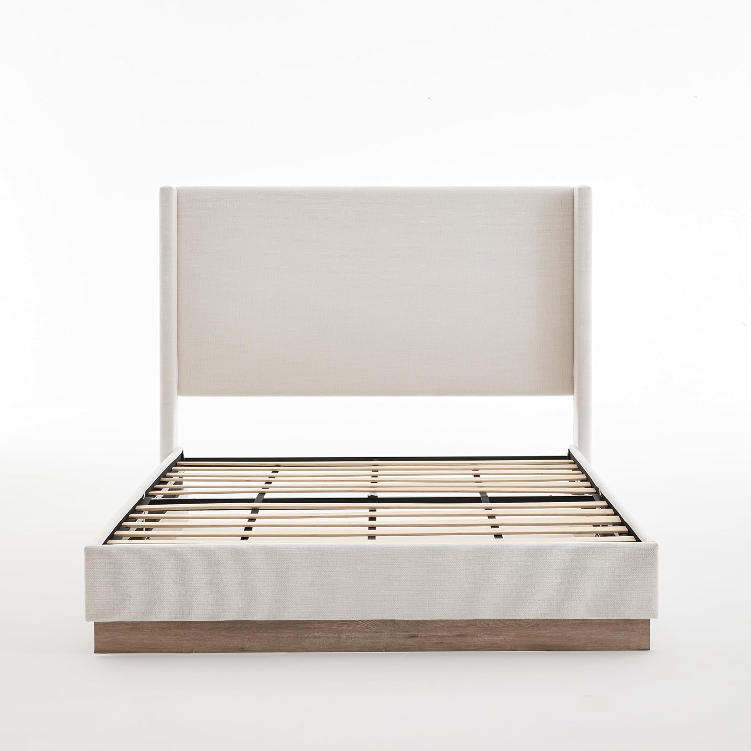 KEIKI King Size Upholstered Wingback Bed with 52.5" High Headboard,