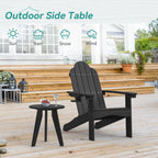 HDPS Outdoor Side Table, Small Round End Table for Outdoor, Black | Outdoor Round Accent Table For Patio,Porch,Garden,Companion to your Chairs, Weather-Resistant, Easy Clean, Quick Assembly