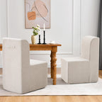 Upholstered Dining Chairs Set of 2, Modern Linen Fabric Dining Room Chairs with Mid Backrest and Padded Seat Cushion, Accent Armless Kitchen Side Chairs for Dining Room, Living Room, Reading Room