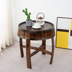 Handcrafted Oak Whiskey Barrel End Table, Coffee Table, Bourbon Table, Wine Barrel Furniture