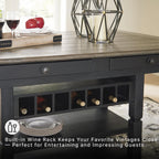 Signature Design by Ashley Counter Height Table with Storage, Farmhouse