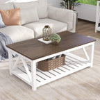 ChooChoo 40" Farmhouse Coffee Table with A-Frame Design for Living Room