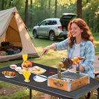 34" Folding Table, Portable Square Camping Card Table with Collapsible Legs & Carrying Handle, Plastic Tables for Outdoor Cooking,Camping,Picnic, Office, Party, Grey