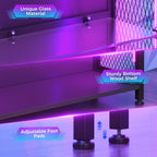 AODK Display Case with Glass Shelves & RGB Lights, 4-Tier Display Cabinet