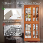 69" Lighted Display Cabinet with 4 Glass Doors, Tall Elegant Bookcase with Adjustable Shelves, Light Bulb Included, Wooden Storage Organizer Cabinet for Collectibles, Living Room (Dark Oak)