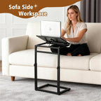 facka C Shaped TV Tray Table, Adjustable Height & 0-60° Tilt for Couch
