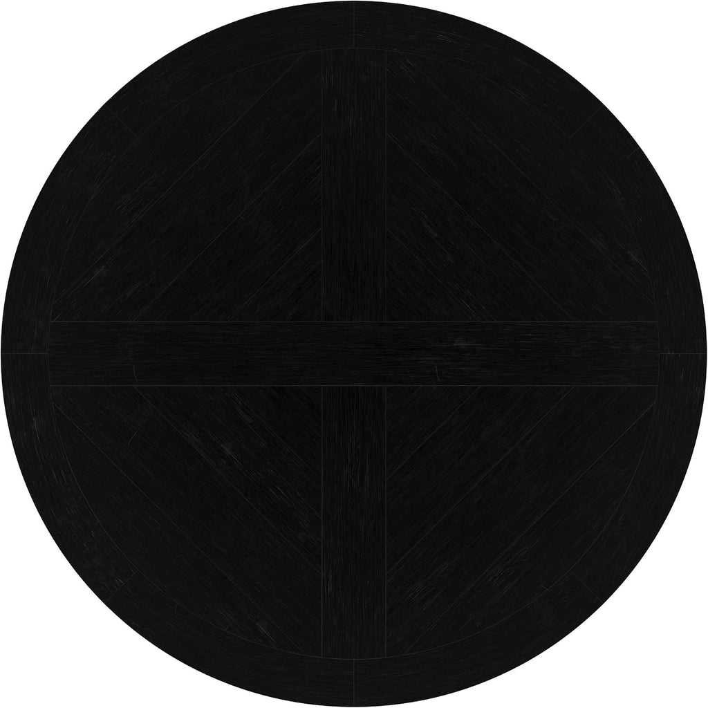Coaster Home Furnishings - Florence - Pine Wood - Traditional Round Dining Table with Plank Top and Pedestal Base - Dining Room & Kitchen - 60 Inch - Black - 115530