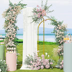 Snughome Arch Backdrop Stand, Set of 2 Metal Arch Stand (7.2FT+6FT), Gold Wedding Arch Frame for Party, Baby Shower, Holiday, Ideal for Balloon Flower