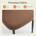 Modern Dining Chairs, Fabric Upholstered Accent Kitchen Chairs with Comfy Padded Seat & Sturdy Metal Legs, Side Farmhouse Chairs for Dining Room, Living Room, Restaurant (Brown, Set of 6)
