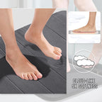Yimobra Bathroom Runner Rugs 72"x24" Non Slip Washable Memory Foam Bath Mat, Super Soft Water Absorbent Hallway Carpet for Vanity Tub Shower, Dark Gray