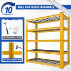 REIBII 72''H Garage Shelving 3010 LBS Storage Shelves Adjustable Metal Shelving 5 Tier Metal Shelves for Storage Industrial Shelf for Pantry Kitchen Basement 72" HX35.5 WX16 D, 3 Pack