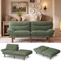 Marsail 75" Futon Sofa Bed, Futon Couch with Adjustable Backrest & Armrests, Convertible Sleeper Sofa Bed for Apartment, Living Room, Office, Corduroy Loveseat, Sage Green