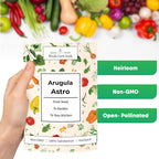 Woods Creek Seeds: Arugula Astro Seeds for Planting - Over 1,300 Heirloom, Non-GMO Arugula Seeds for Planting - Fast-Growing Astro Seed Pack for Gardening Indoors or Outdoors - Ideal for Green Salad