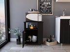 Space-Saving Microwave Shelf Stand Cabinet Kit - 3 Side Shelves - Black