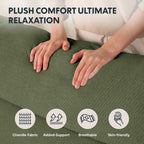 FLEXISPOT Mochi Oversized 54" Power Recliner Chair for Big & Tall, Chenille Fabric Electric Recliner with USB & Type-C Ports, Wide Single Sofa with Pillows for Living Room & Bedroom, Olive Green