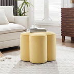 Yellow Velvet Ottoman, Small Vanity Stool, Modern Ottoman Stool, Footrest for Couch, Flower Footstool for Makeup Room, Entryway and Living Room