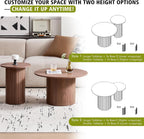 Round Nesting Coffee Table Set of 2 for Small Spaces | Modern style, suitable for living rooms, wooden
