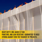 Aluf Plastic Sheeting - 4 Rolls of 10' x 100', 6 MIL Heavy Duty Gauge - Clear Vapor and Moisture Barrier Sheet Tarp/Drop Cloth for Painting, Furniture Covers, Carpet Cover, Floor, Paint, Painters