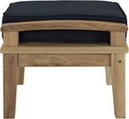 Modway Marina Outdoor Patio Teak Ottoman, Natural Navy