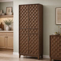 Pantry Cabinet, 71" Tall Pantry Cabinet,Modern Kitchen Cabinet with Doors, Drawers & Adjustable Shelves, Freestanding Food Pantry Cupboard with Side Rack for Kitchen Dining Room,Walnut