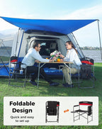 KingCamp Director Chair – Heavy Duty 400lb Capacity Camping Chair with Side Table Storage Pocket, Foldable for Big & Tall Adults, Padded Seat & Armrests, for Tailgating Sports Backyard Fishing, Red