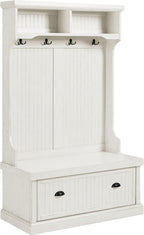 Crosley Furniture Seaside Kitchen Storage Bundle - Pantry Cabinet and Hall Tree Bench