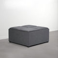 SIMPLIHOME Avalon Wide Contemporary Square Coffee Table Storage Ottoman, Flint Grey,