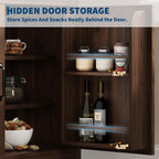 CABIHOME Farmhouse Pantry Cabinet,Freestanding Tall Wood Kitchen Storage with Tempered Glass Doors,Adjustable Shelves Multifunctional Organizer for Dining Room