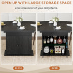 43.3in-59in Extendable Round Dining Table for 4-8, Modern Expandable Kitchen Oval Dining Table, Space Saving Circle Dining Room Table with Storage Shelf for Kitchen Living Room