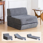 Snug Sofee Futon Sofa Bed, Convertible Sleeper Chair, Floor Mattress, Gray | Convertible futon sofa bed with removable zippered back support. Creates a comfortable floor bed for guests, living rooms.