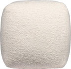 HomeRoots 18" Ivory Polyester Cube Outdoor Pouf Ottoman