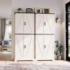 HOMPUS 71" Tall Kitchen Pantry Cabinet with Doors and Drawer, Farmhouse Storage Cabinet with Adjustable Shelves, Freestanding Wood Cupboard for Kitchen, Dining Room, Living Room, Bathroom, Off-White