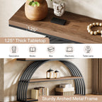 Tribesigns 63-Inch Console Table for Entryway, Farmhouse Entryway Table with Arched Frame, 3-Tier Industrial Sofa Console Behind The Couch for Living Room, Foyer, Hallway, Rustic Brown & Black