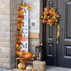Mizii Fall Decor 5 Packs 390" Artificial Maples Vines Garland Fake Vine Fall Garland Silk Maple Leaves Faux Hanging Plants for Thanksgiving Porch Mantle Fireplace Farmhouse Harvest Decorations (Maple)