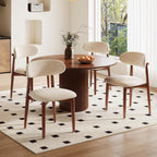 Wood Dining Chairs Set of 2, Modern Kitchen Chair, Upholstered Dining Chair with Ergonomic Backrest and Non-Slip Foot Pads, Farmhouse Dining Chairs Very Strong (Beige)