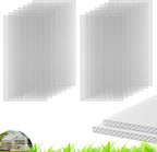6PCS Polycarbonate Greenhouse Panels, 4' x 2' x 0.32'' Three-layer Honeycomb Panels Polycarbonate Sheet, Clear Waterproof UV Protected Corrugated Plastic Roof Panels for Greenhouse Replacement