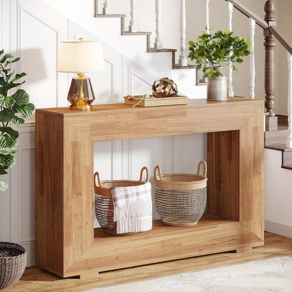 Tribesigns Farmhouse Console Table, 47 Inches Entryway Console Table with Storage, Industrial Hallway Accent Table for Living Room, Entrance