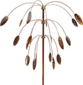 Stanwood Wind Sculpture: Kinetic Copper Triple Spinner - Falling Foliage