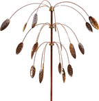 Stanwood Wind Sculpture: Kinetic Copper Triple Spinner - Falling Foliage