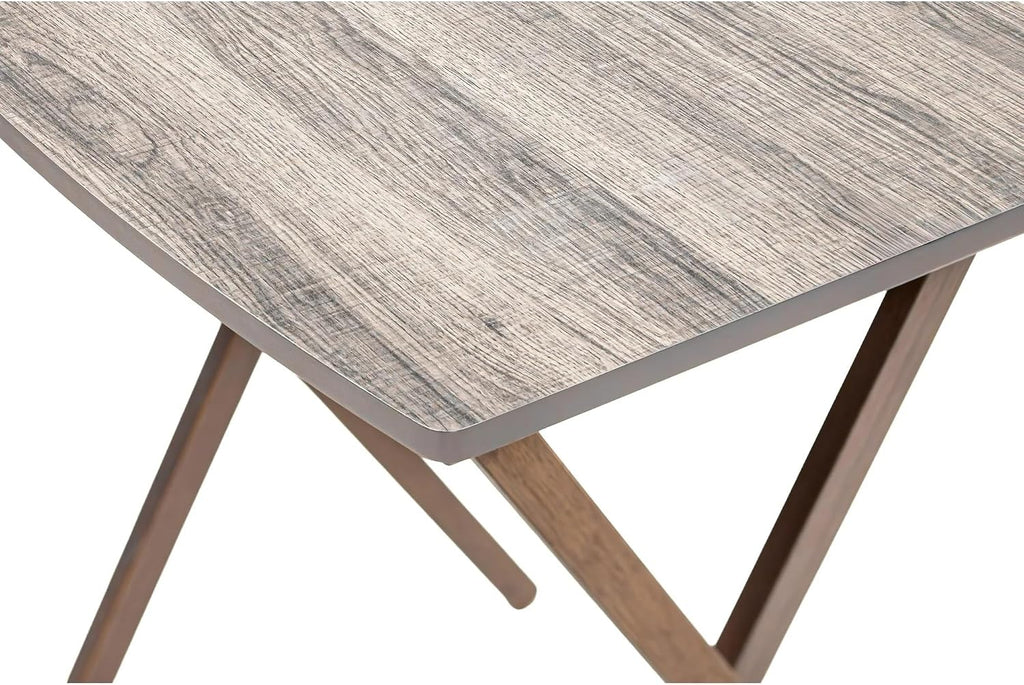 Oversized Rustic Gray Folding Tray Table, 23.5 x 18 Inch Surface