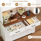 HIFIT 71" LED Pantry Cabinet with Charging Station, Tall Coffee Bar Cabinet | Farmhouse Kitchen Hutch Cabinet with Storage, Large Countertop, 7 Metal Cup Hooks, White