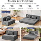 Youzi Folding Sofa Bed Convertible Sleeper Chair with Pillow, 4-in-1 Foldable Mattress Futon Couch Bed to Lounge Chair for Living Room, Bedroom, Dorm & Guest, Washable Cover, Dark Gray, Twin