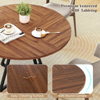 Giantex 47-inches Round Dining Table for 4, Kitchen Table with Storage Shelf, Wood Grain Tabletop, X-Shaped Metal Base, Adjustable Foot Pads, Circle Dinner Tables for Dinette, Living Room